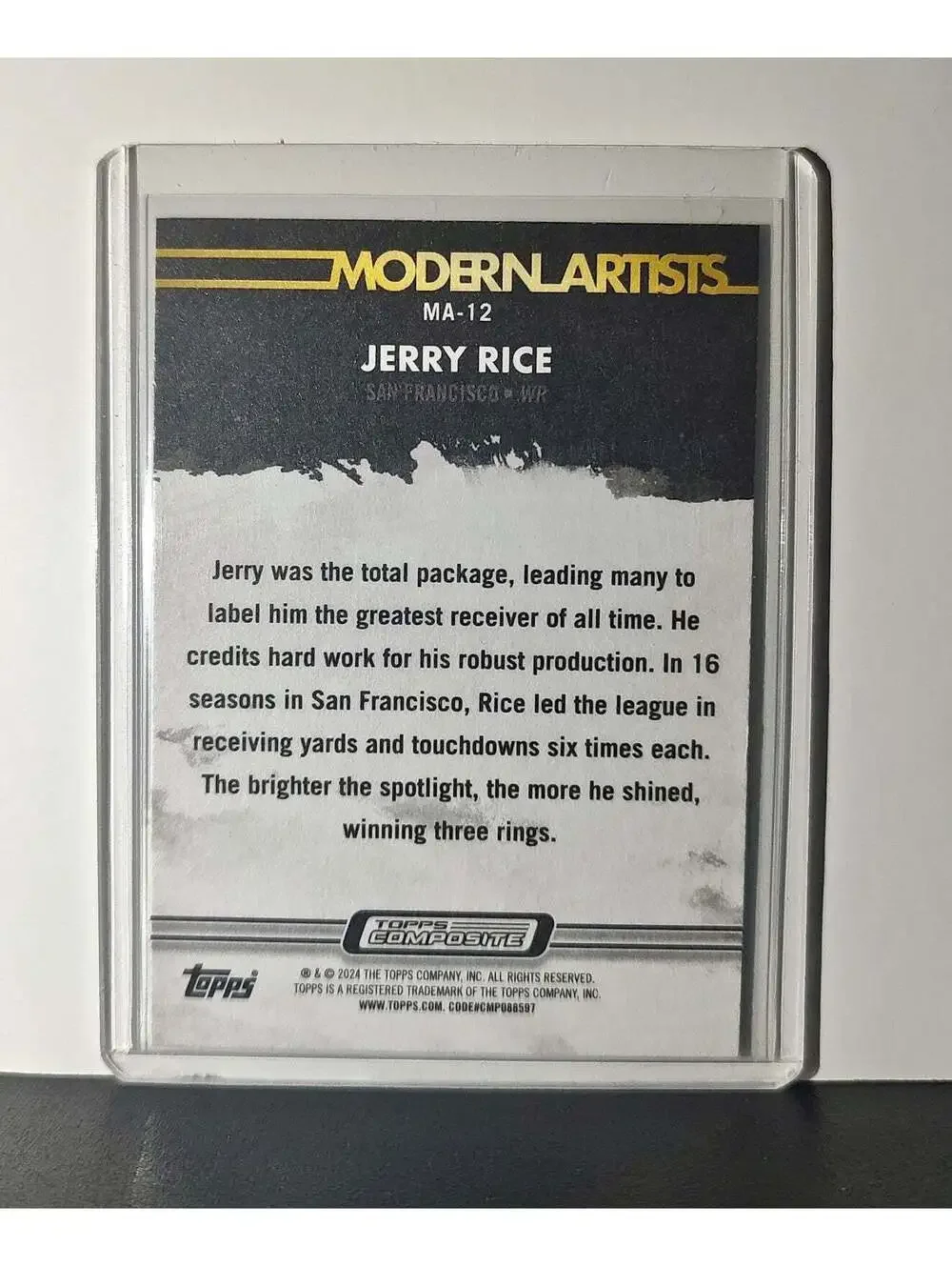 Jerry Rice 2023 Topps Gallery Modern Artists NFL #MA-12 Card San Francisco 49ers